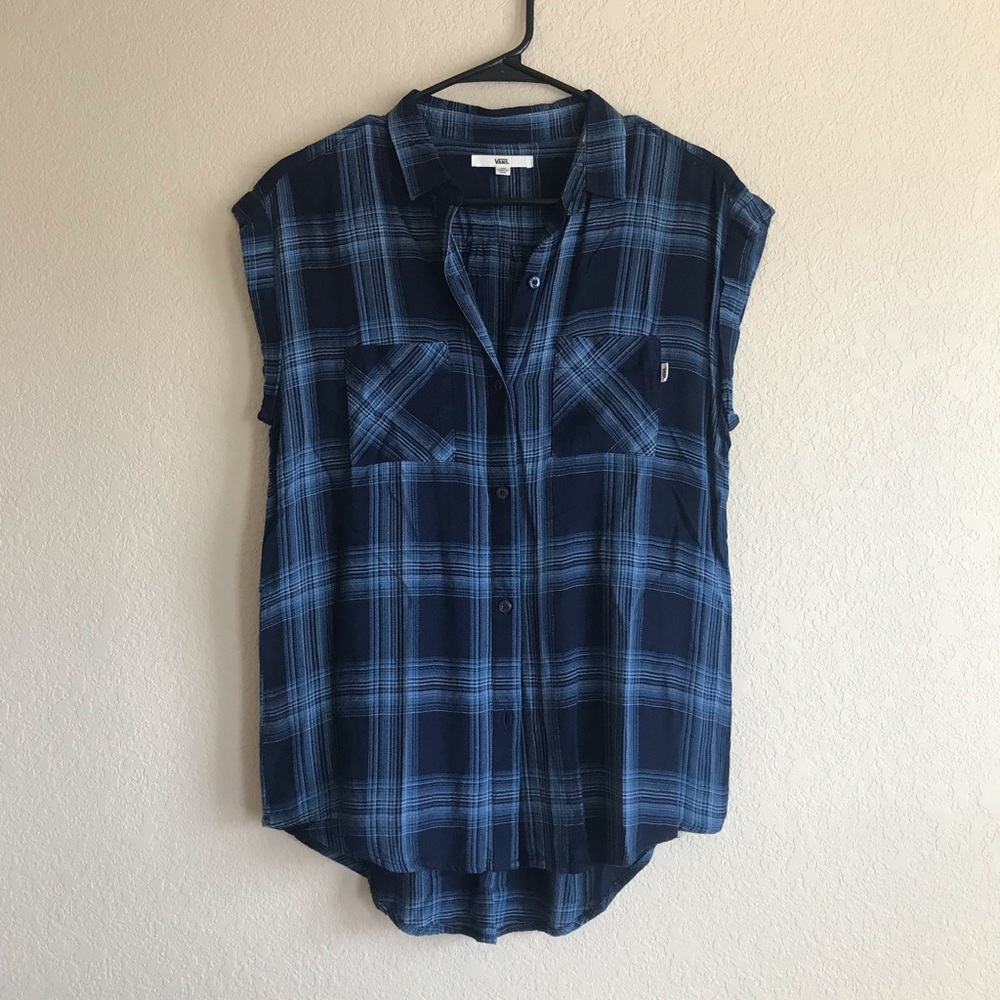 Vans button down short sleeve plaid top